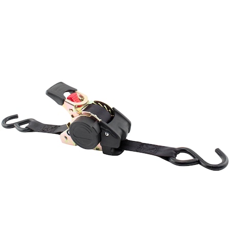 Erickson 1"X6Ft 1500 lb Re-Tractable Ratchet Tie Downs Black 34420